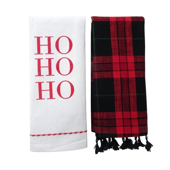Holiday Kitchen Towel Set with Spoon Rest Ho Ho Ho Theme - Picture 2 of 3